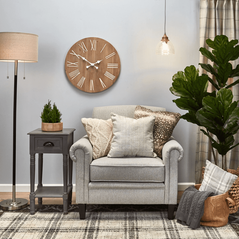 KOWO Upholstered Rolled Arm Accent Armchair gray