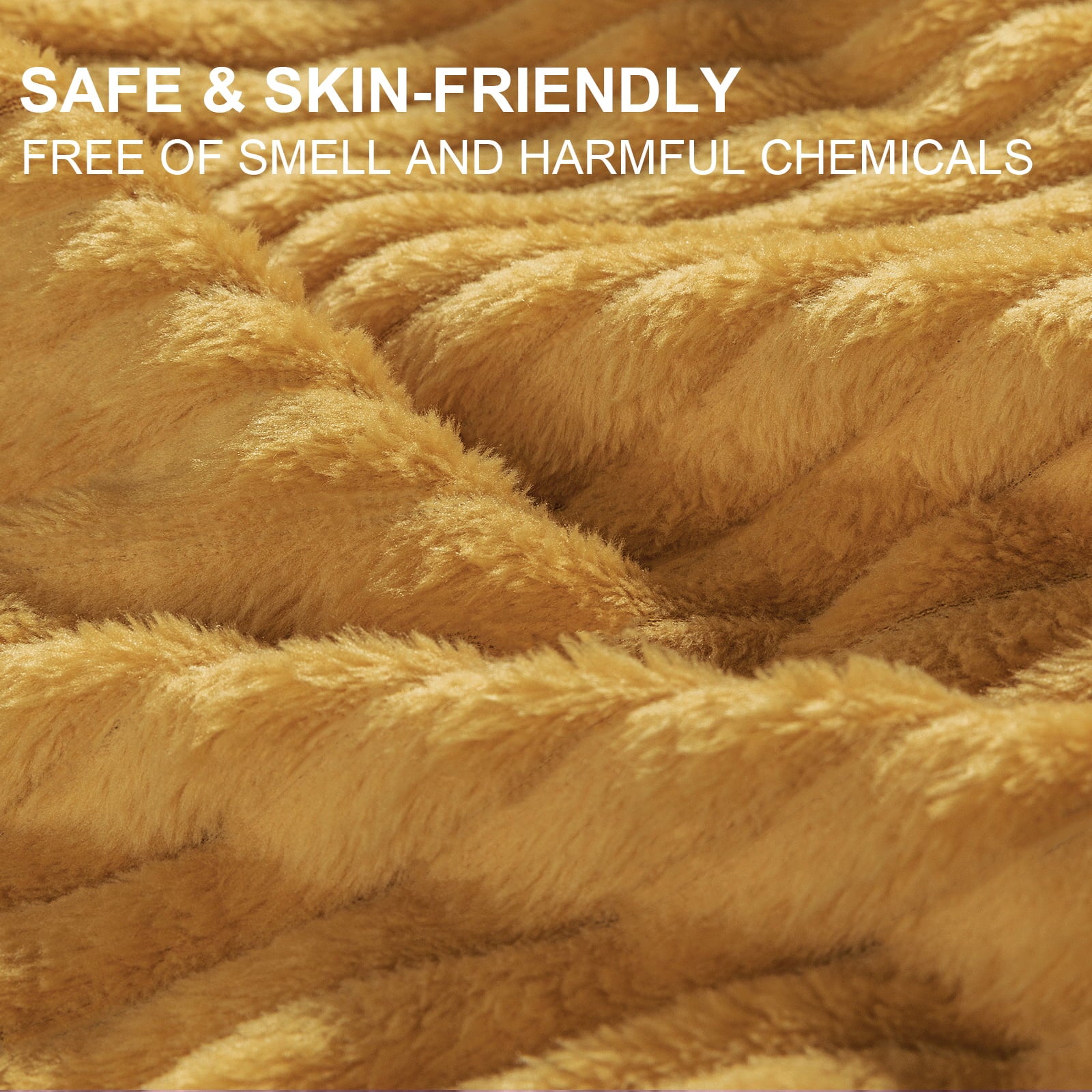 DISSA Flannel Fleece Blanket Soft Large Throw Blanket with Pompom Fringe Lightweight Cozy Plush Blanket Fit Sofa Bed(Mustard Yellow,51x63