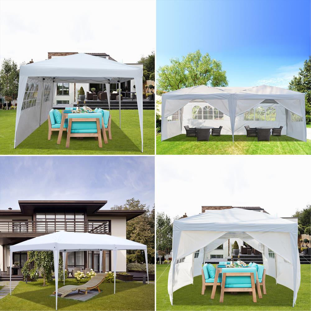 Ktaxon 10x20 Pop up Wedding Party Tent Folding Canopy 6 Wallsides White