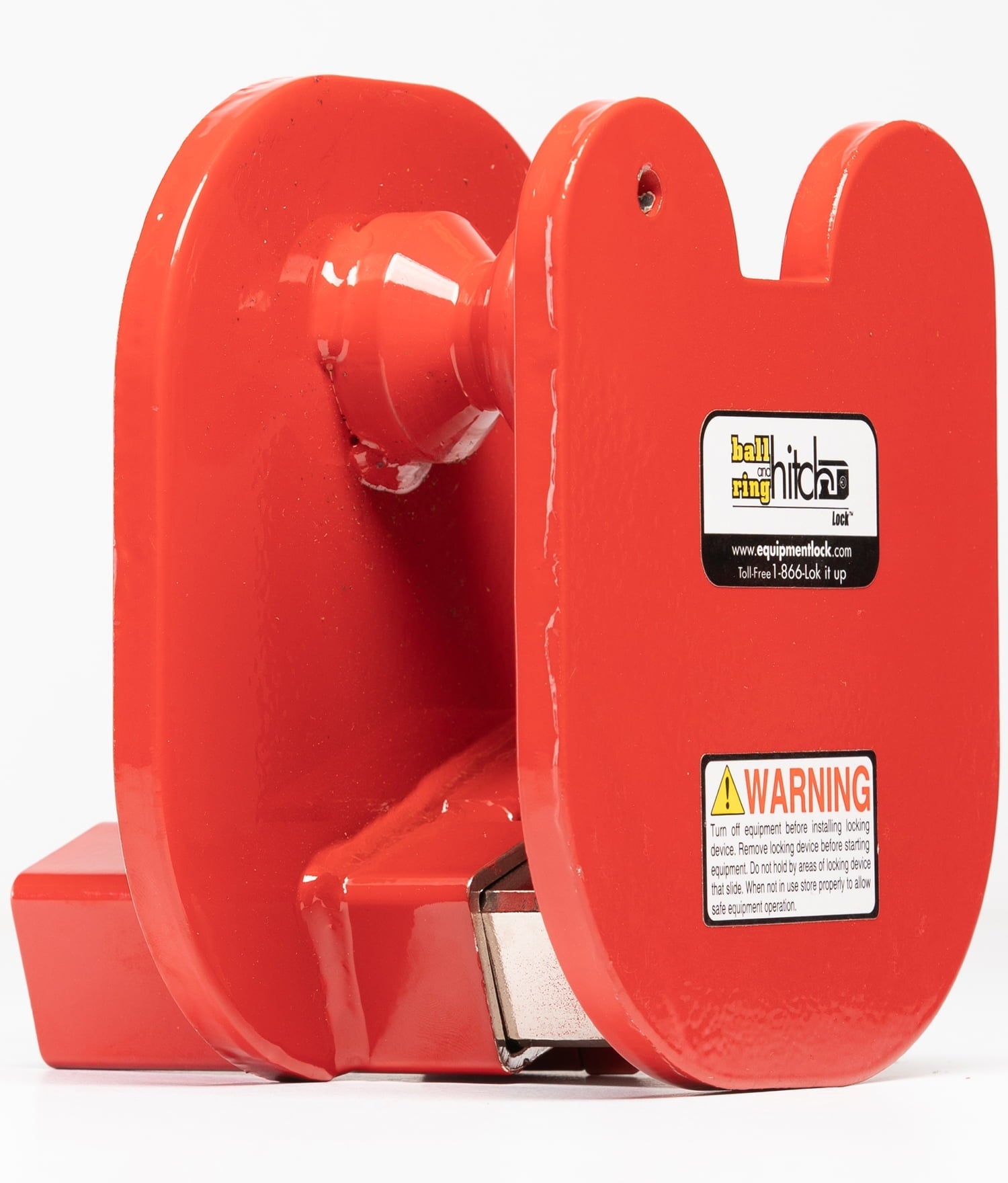 Equipment Lock Co.:  Ball and Ring Hitch Lock-Keyed: Universal Trailer Hitch Lock