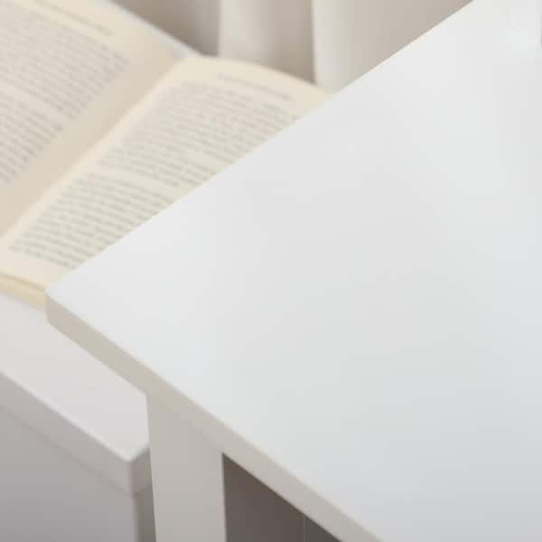 19.75 in. Rectangular White 2 Drawer Computer Desk with Drawers and Shelves