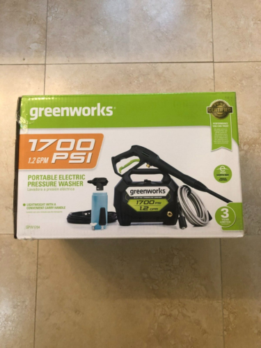 Greenworks 1700 psi Portable Electric Pressure Washer #GPW1704