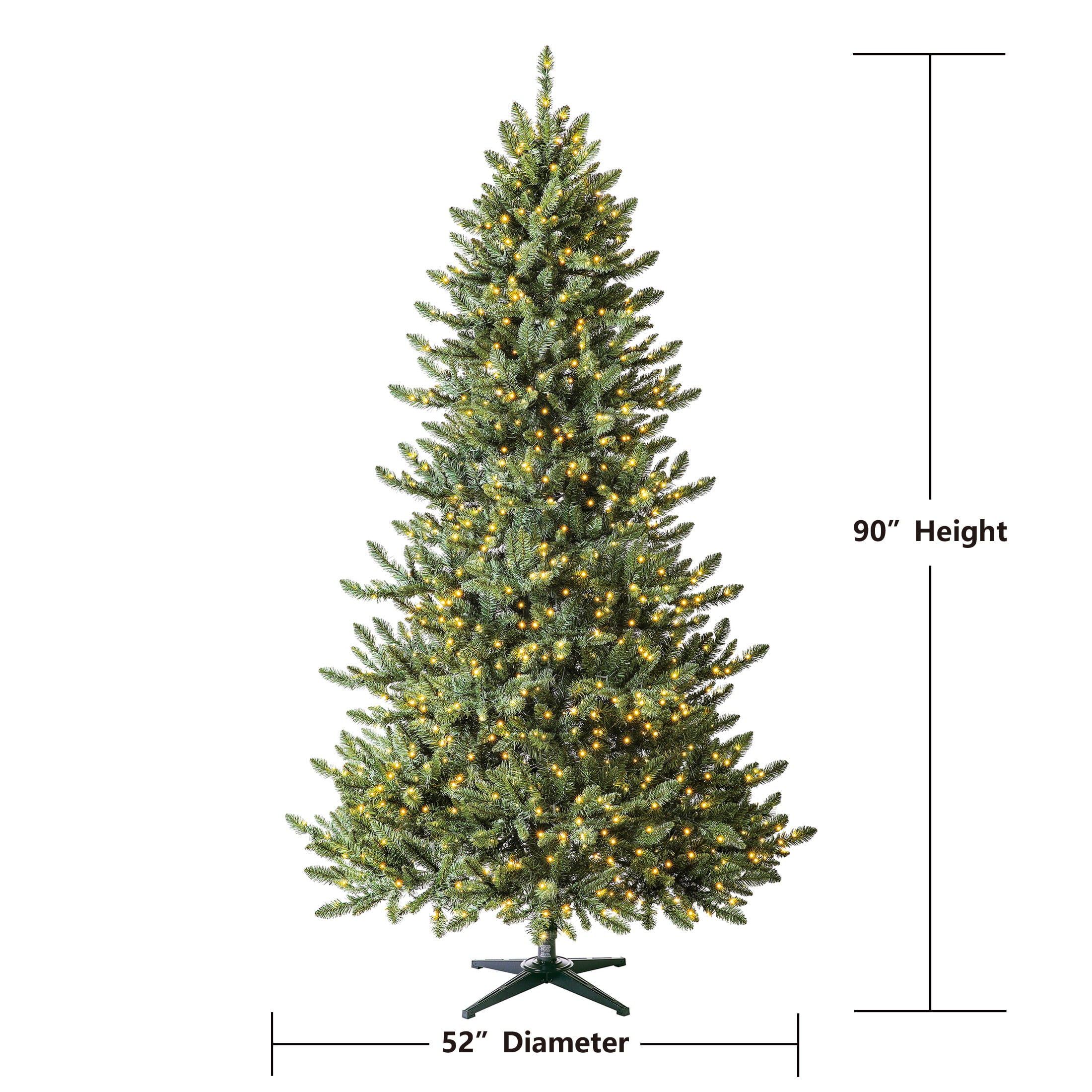 7.5 ft Pre-Lit Milford index Pine Artificial Christmas Tree, Clear Micro-Dot LED Lights, by Holiday Time
