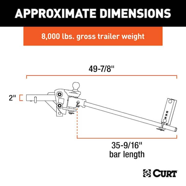 Light-Duty TruTrack Weight Distribution System (5K - 8K lbs., 35-9/16