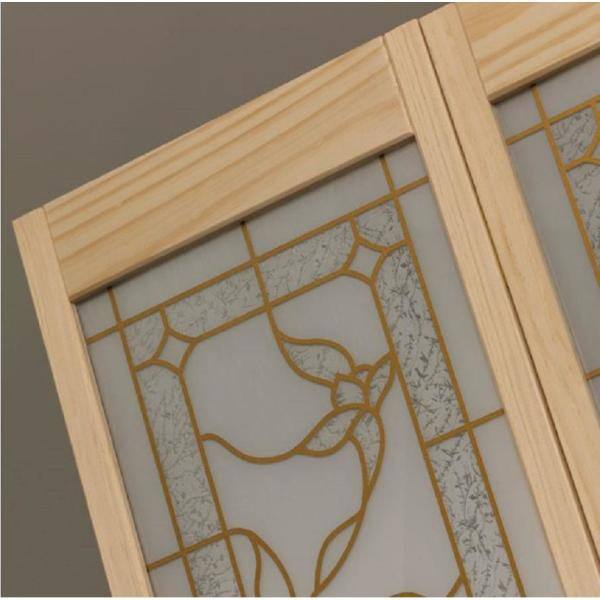 29.5 in. x 78.625 in. Giverny Unfinished Pine 1/2-Lite Decorative Glass Over Raised Panel Solid Core Wood Bi-fold Door