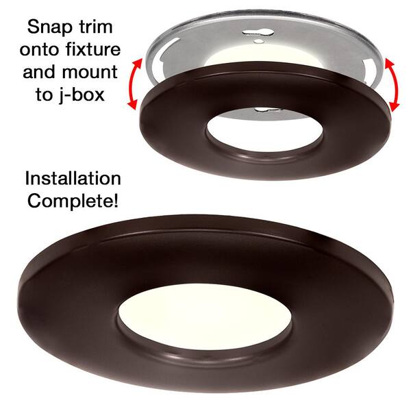 5 in. Mini Closet Light LED Flush Mount with White and Bronze Trims fits 3.5 in. 4 in. Junction Boxes 7-Watt (12-Pack)