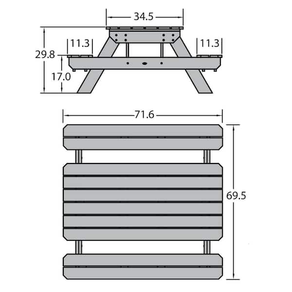 Hometown Picnic Table in Black