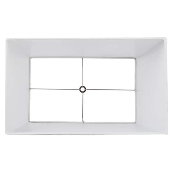 Mix and Match 15 in W x 10 in. H White Linen Blend Rectangular Table Lamp Shade