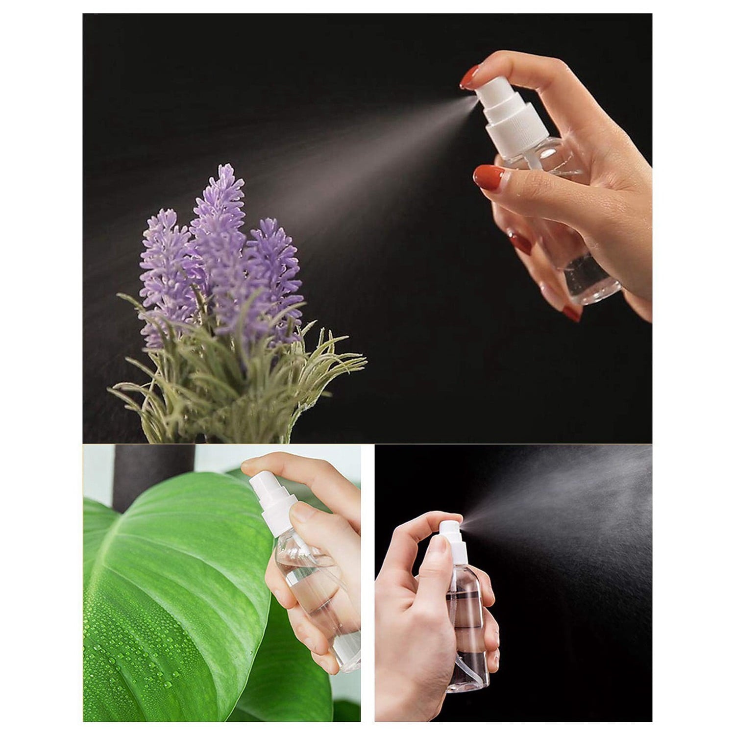 Winyuyby 12 Pack Fine Mist Clear Spray Bottles,120 ML (4 Oz) Reusable and Refillable Plastic Bottles for Travel, Essential Oils, Perfumes