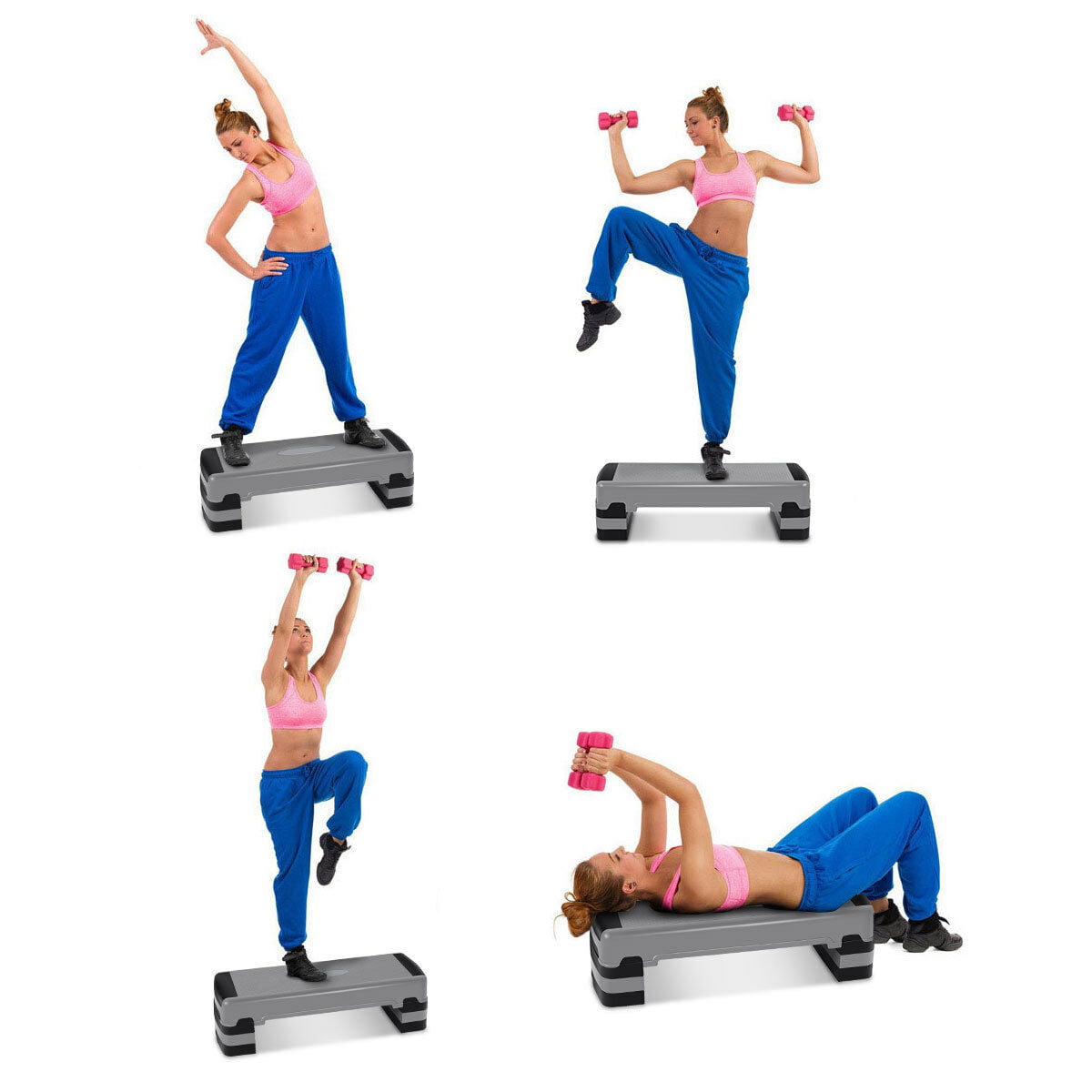 Costway 35'' Fitness Aerobic Step Cardio Adjustable 6