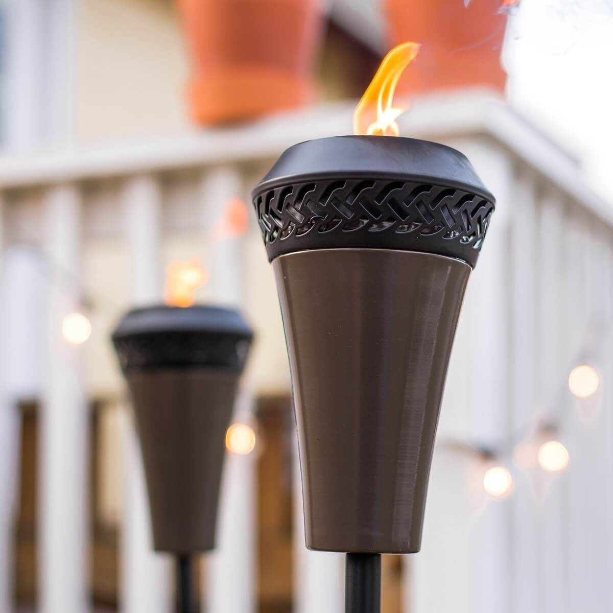 TIKI Brand Island King 66 inch Metal TIKI Stand up Torch with Large Flame and Easy Install Pole