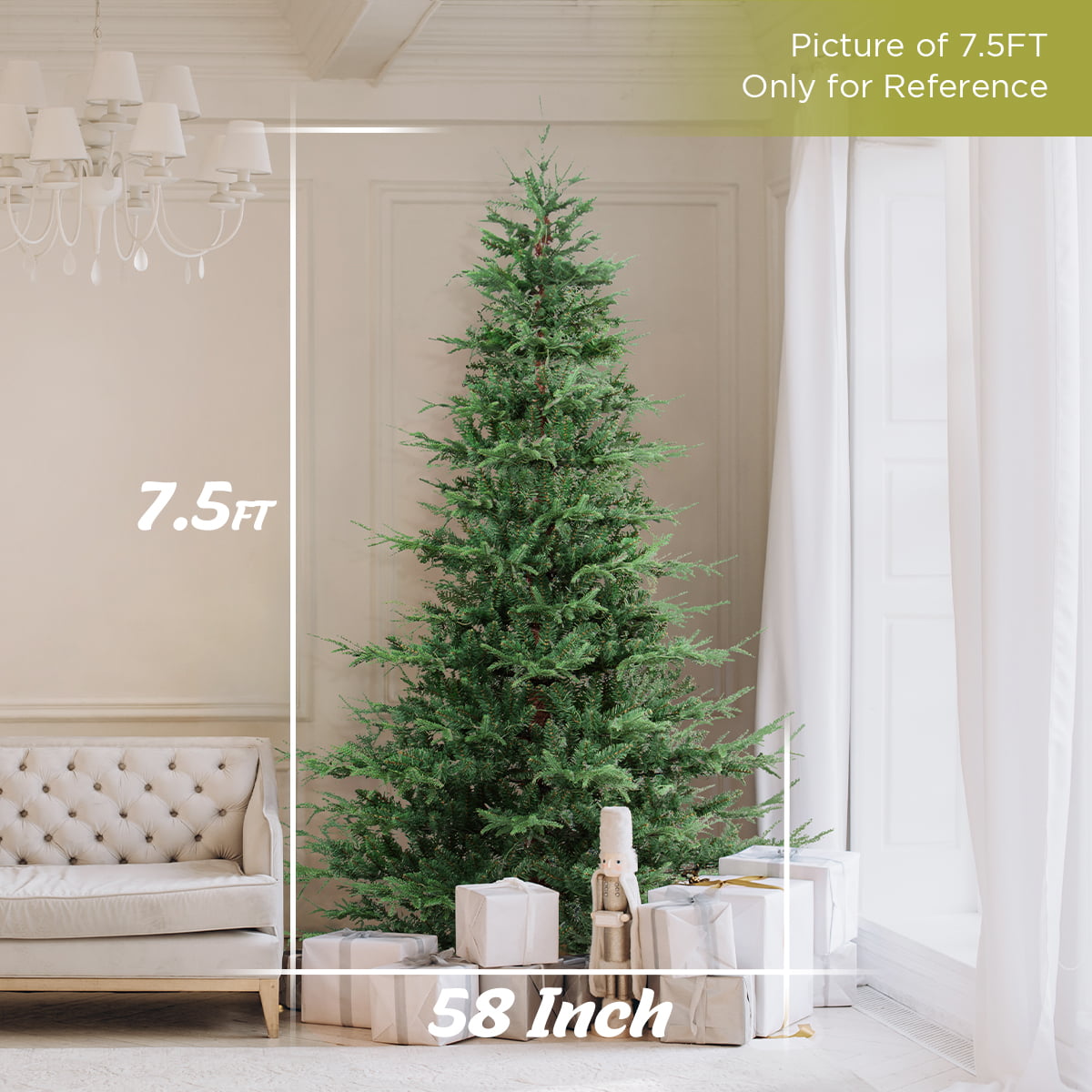OasisCraft 7.5ft Aspen Fir Artificial Christmas Tree Unlit