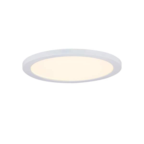 19 in. New Ultra-Low Profile Edgelit 5CCT Selectable LED Flush Mount Matte White (2-Pack)