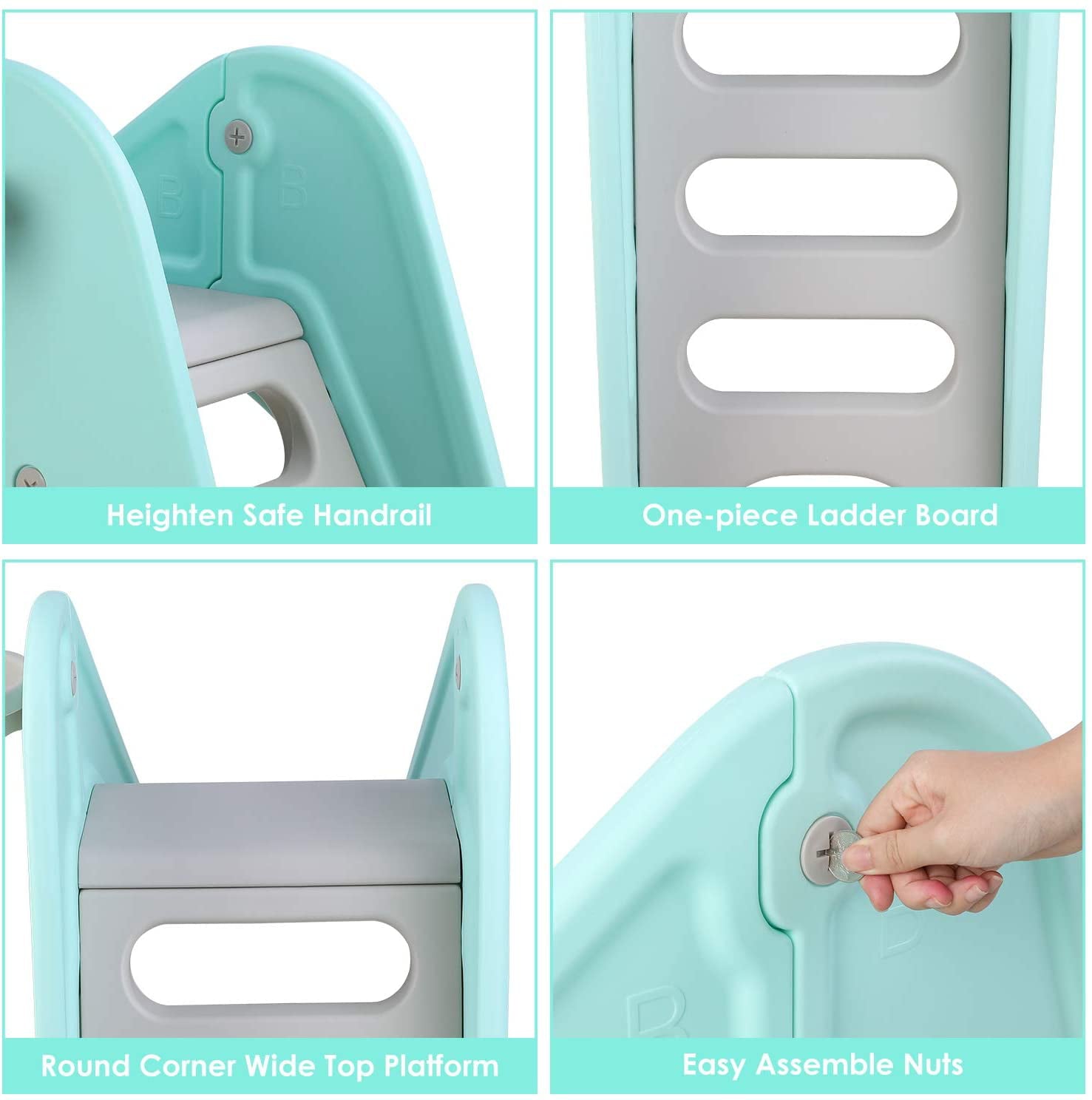 LAZY BUDDY Slide for Kids, Freestanding Toddler Slide Play Climber Set Indoor Playground Outdoor Swimming Pool Slide