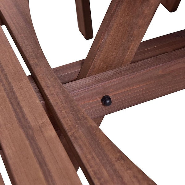 8-Seat Wood Patio Picnic Dining Seat Bench Set