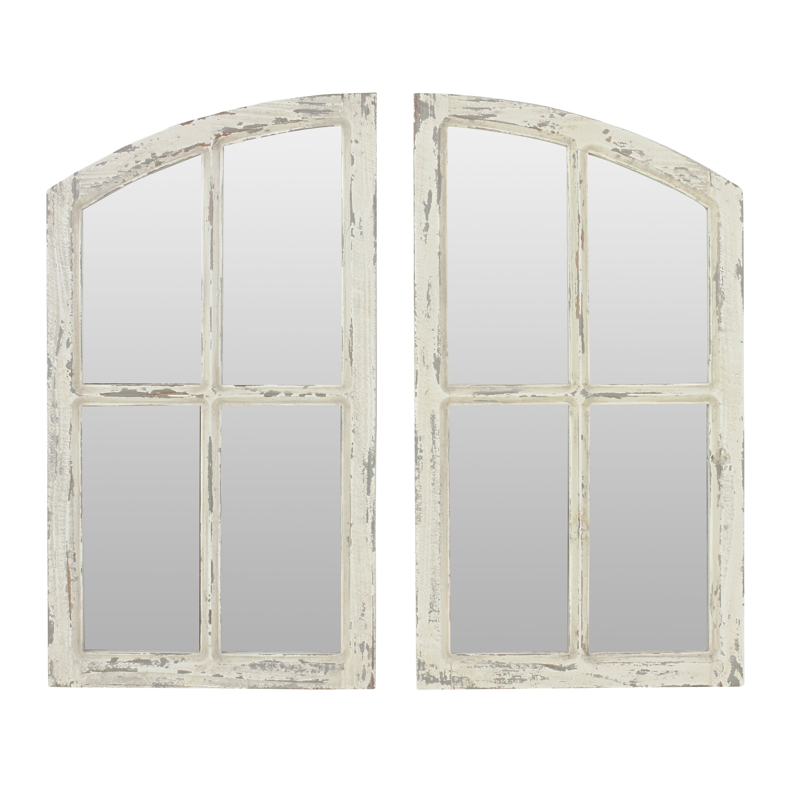 Jolene Arch Window Pane Mirrors Off-White 27