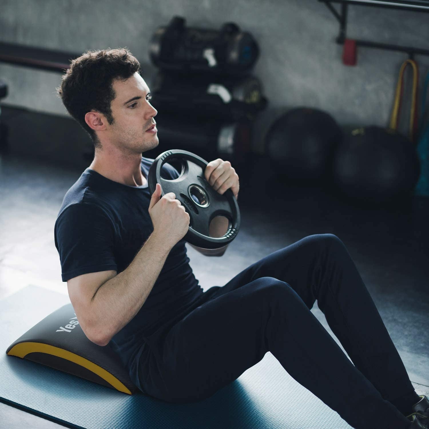 Yes4All Abdominal Mat, Abdominal Wedge, Ab Exercise Mat (Yellow)