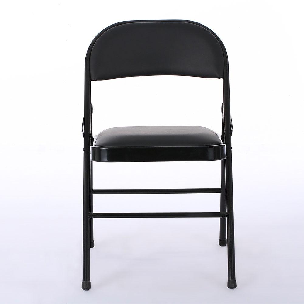 UBesGoo 6 Pack Folding Chairs Cushioned Padded Seat Wedding Chairs with Metal Frame Home Office Party Use Black
