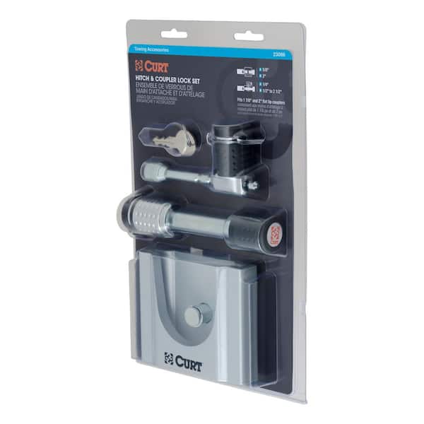 Coupler Lock (1/4 in. Pin, 1 in. to 3 in. Latch Span, Right-Angle, Chrome)