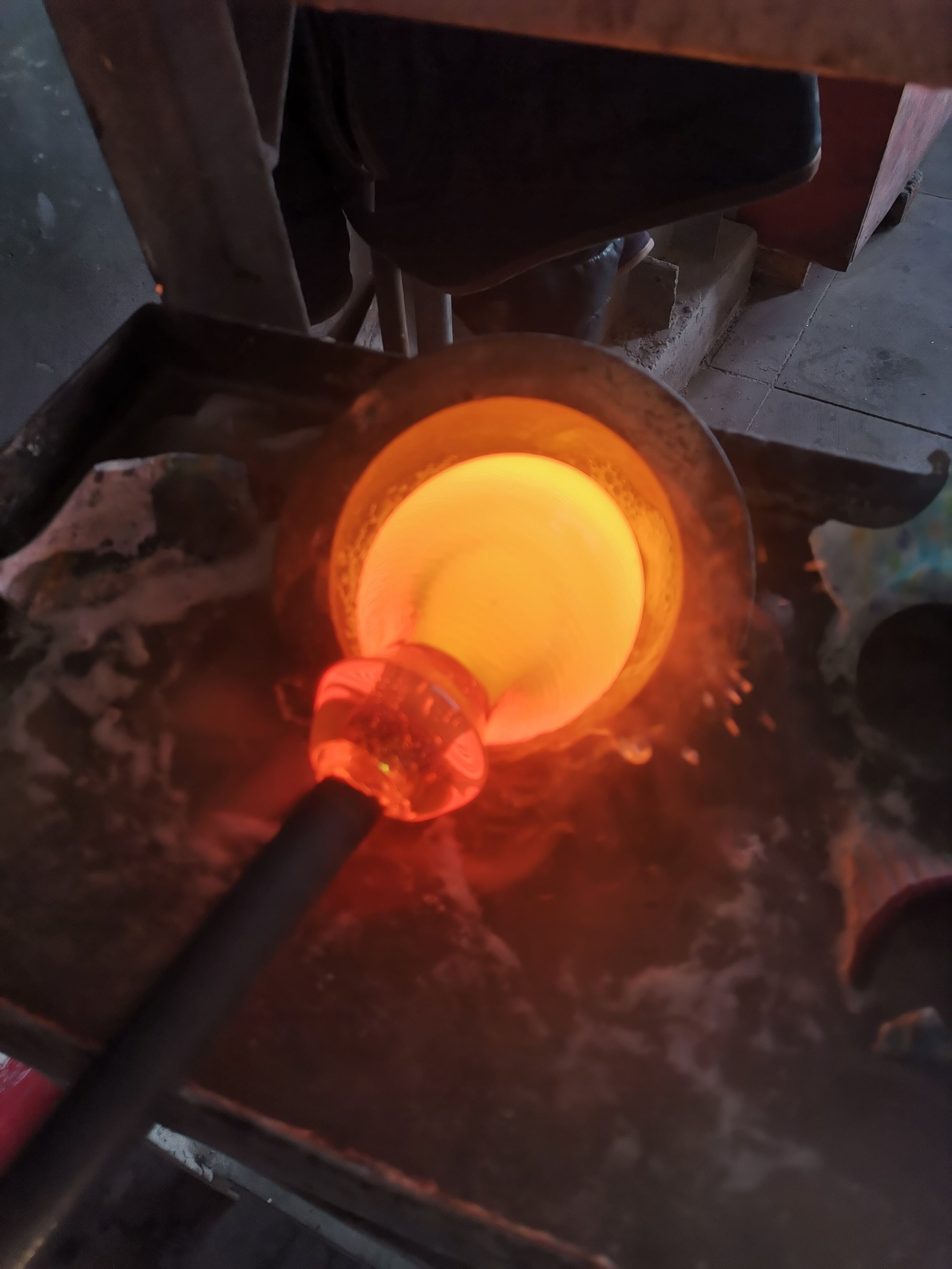 Griffin Products 38 oz. Green Hand-Blown Glass Hummingbird Feeder