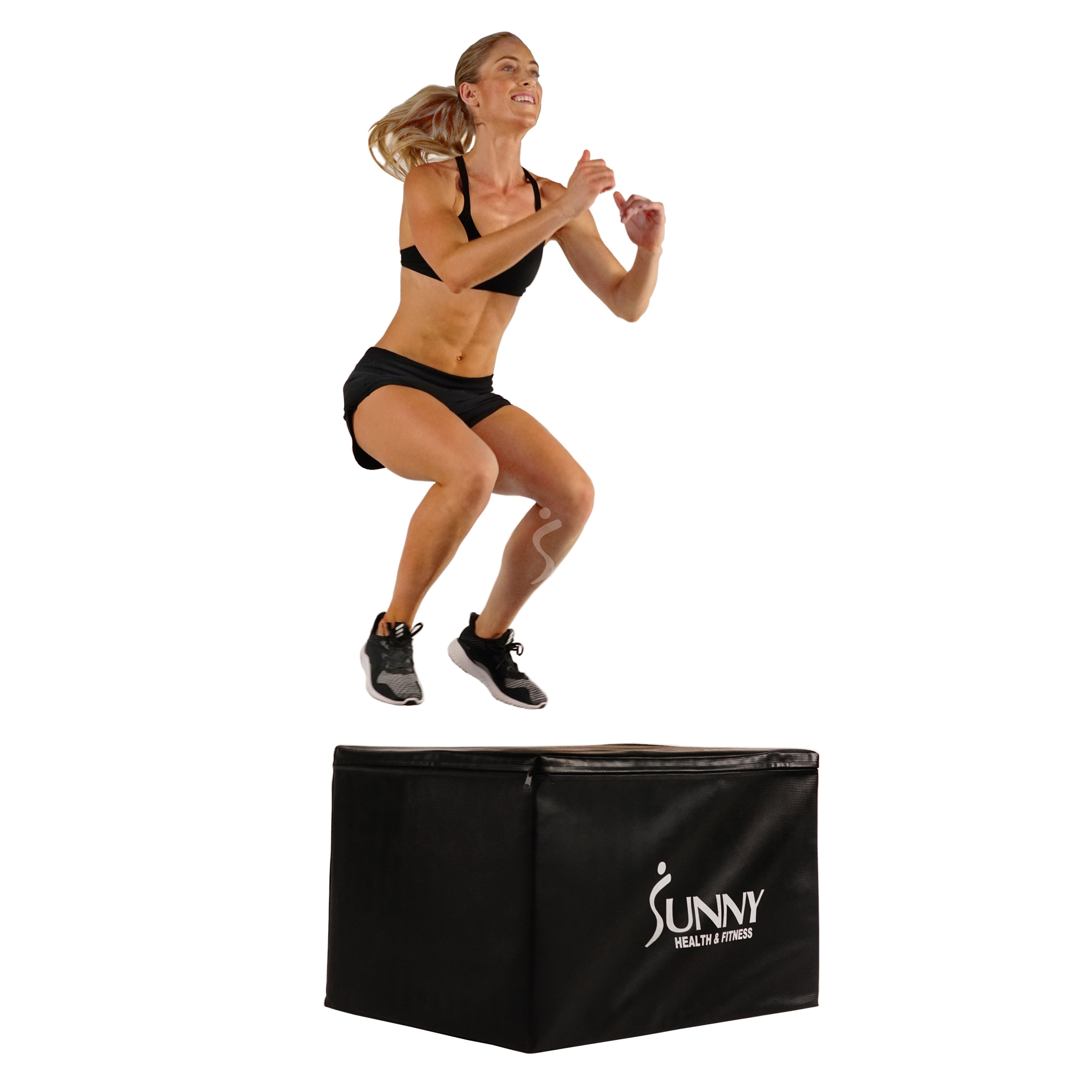 Sunny Health & Fitness Foam Plyometric Exercise Box, 440 lb Weight Capacity, Step Up Jump Box with 3 in 1 Height, NO. 085