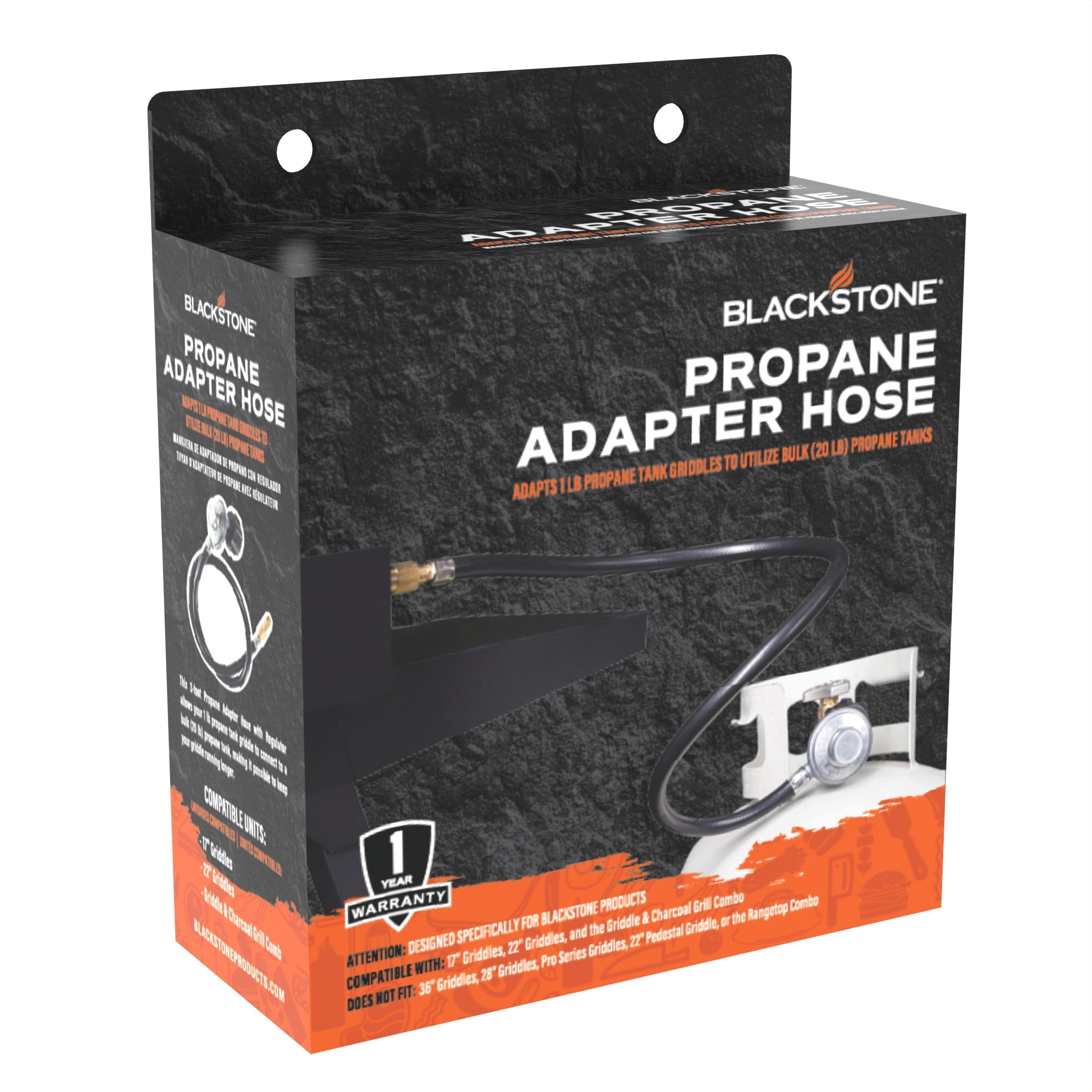 Blackstone 3 Ft Rubber Propane Griddle Adapter Hose Tool with Regulator