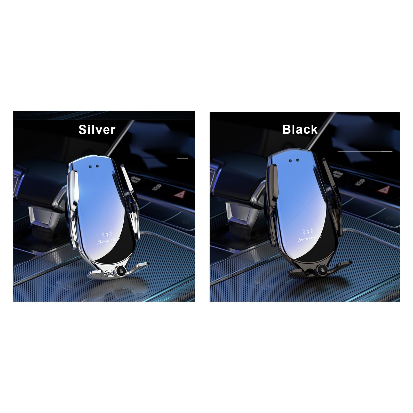 Wireless Car Charger, Electric Induction 15W Wireless Charger Car Vent Mount Bracket Fast Charging Auto-Clamping Car Mount Phone Holder Mount Air Vent Phone Holder