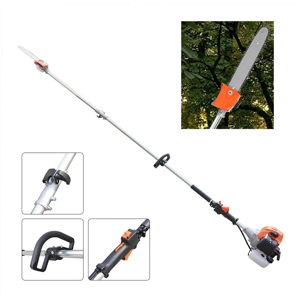 2-Stroke 52CC Gas Powered Straight Shaft Brush Cutter Pole Saw Hedge Trimmer