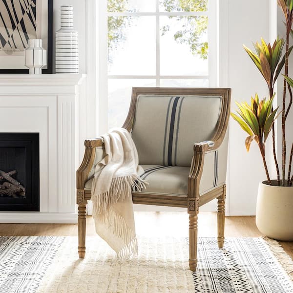 Agenor Navy Armchair with Turned Leg