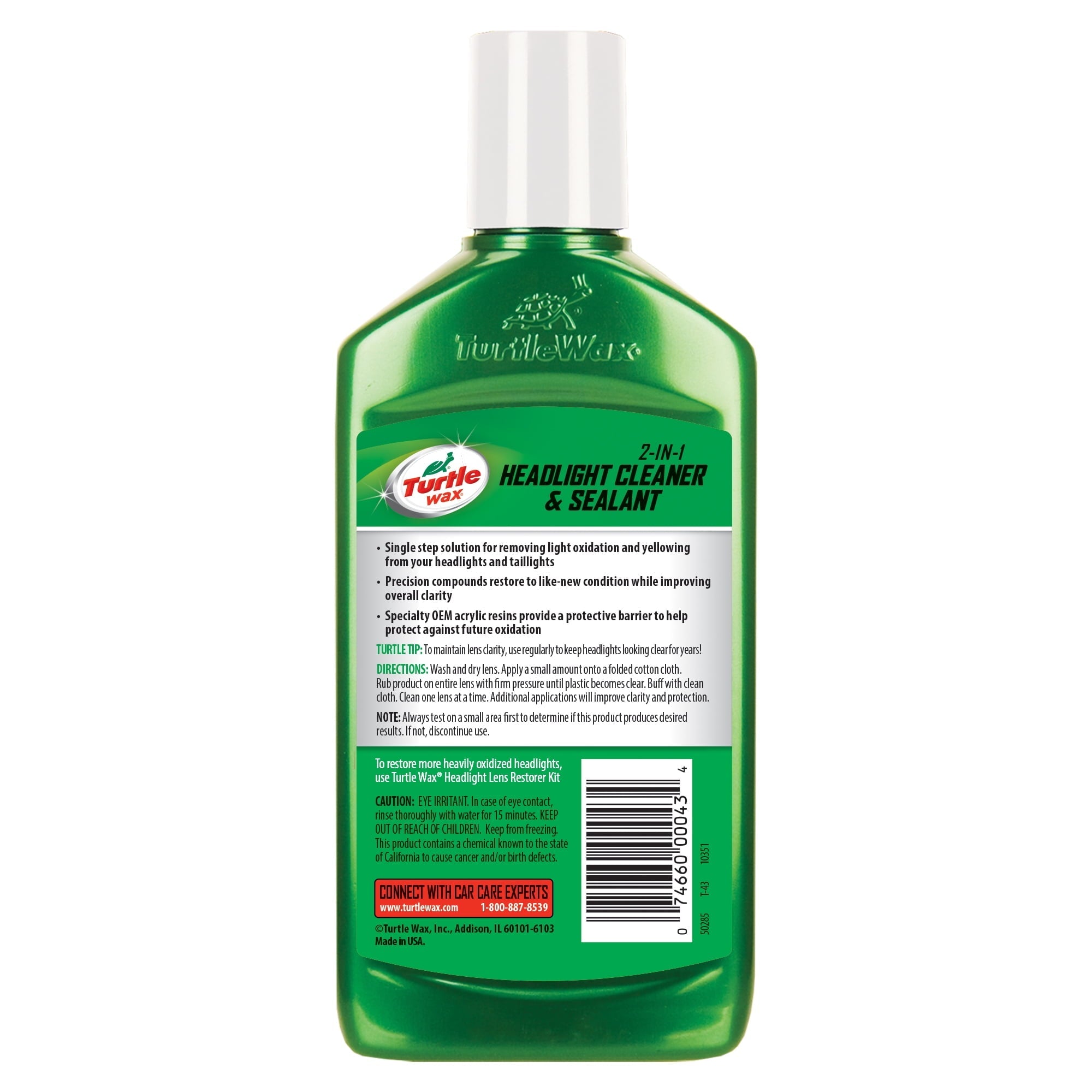 TURTLE WAX 2-IN-1 HEADLIGHT CLEANER & SEALANT