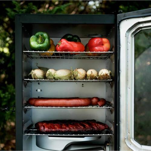 30 In. Digital Electric Smoker Black 4 Racks Heat Thermometer Fully Insulated