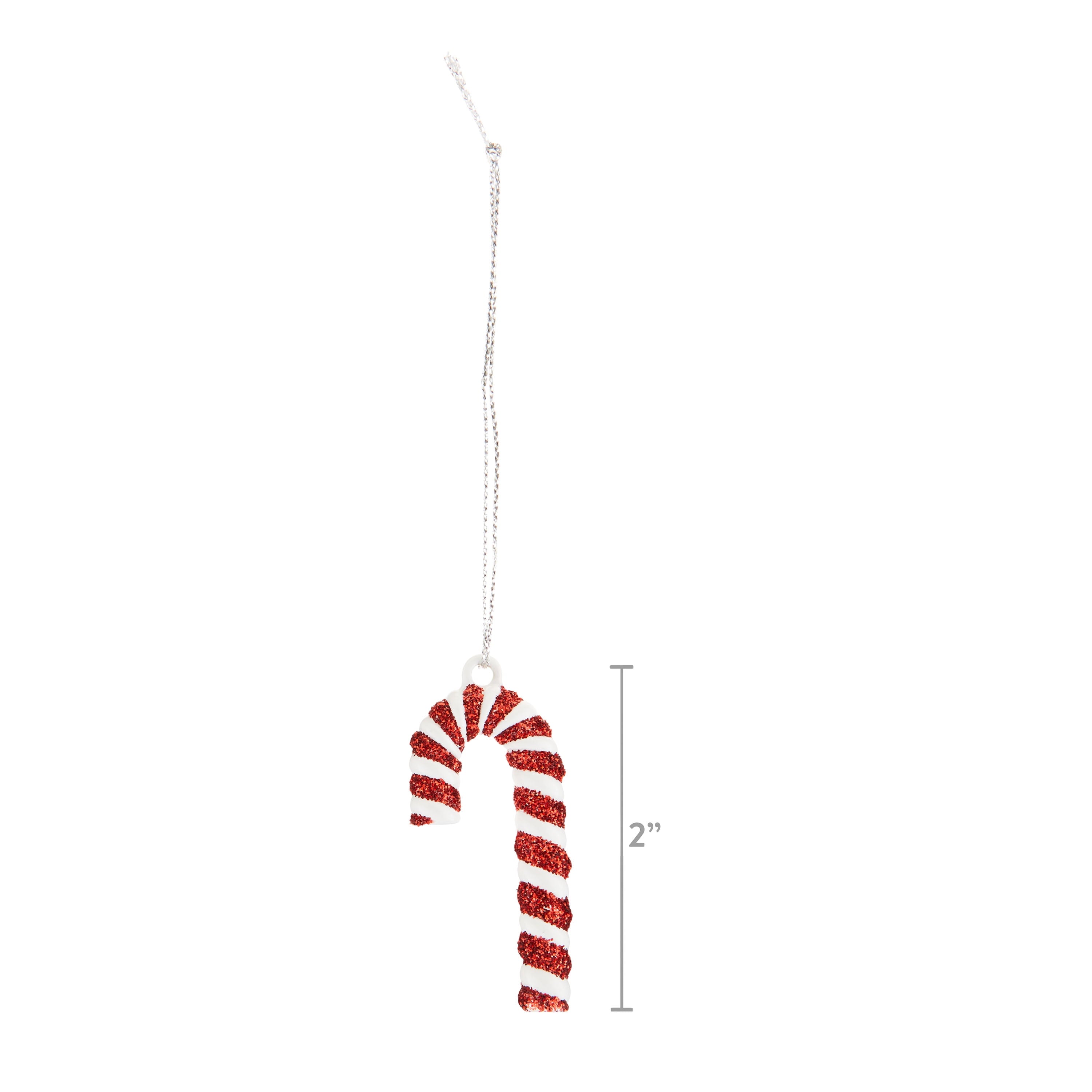 Mini Christmas Tree Ornaments, Sparkly Candy Canes, 6 Count, by Holiday Time