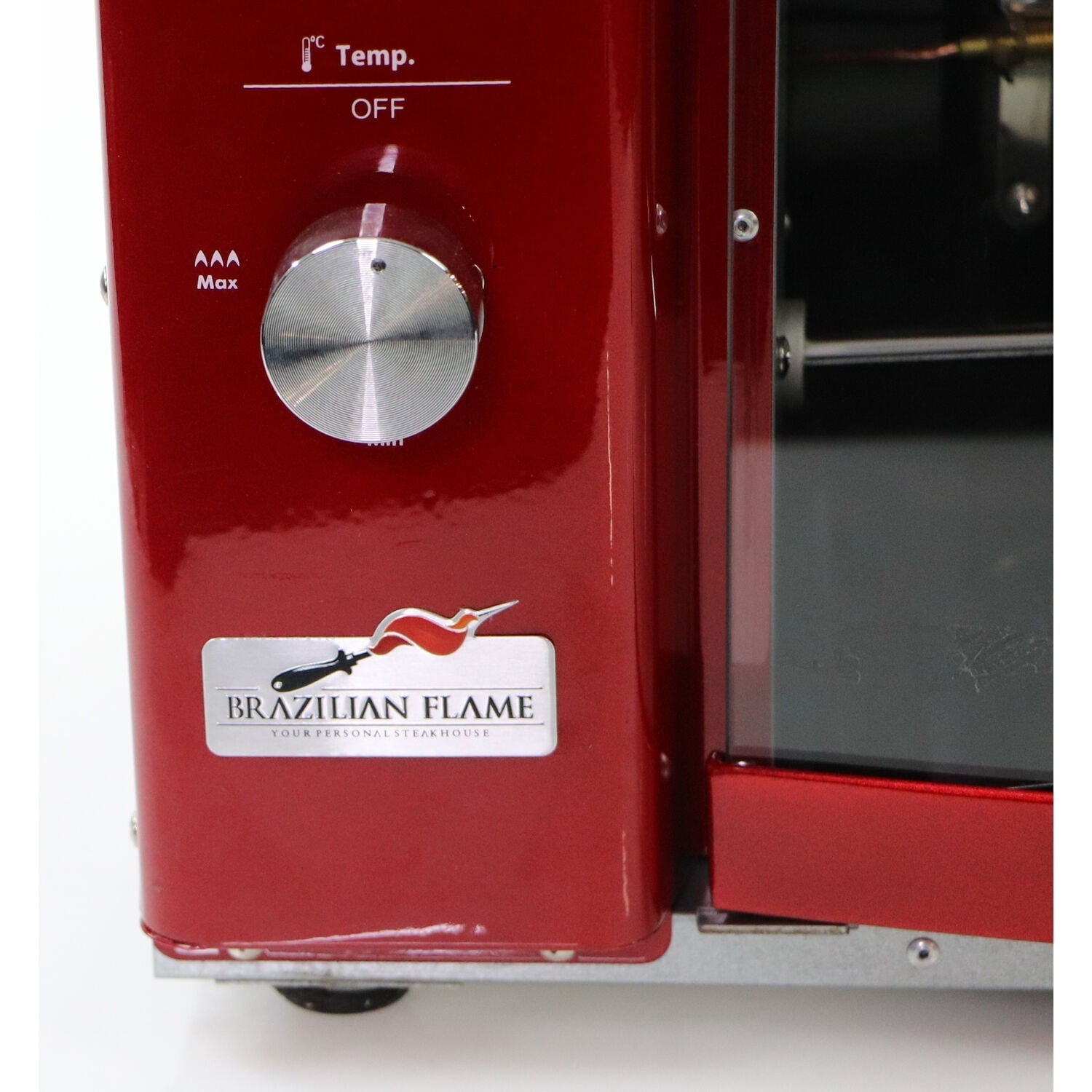 Brazilian Flame Brazilian Gas Rotisserie Grill with 3 Skewers in Red