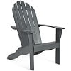 Costway Outdoor Adirondack Chair Accent Chair Solid Wood Durable Patio Garden Deck Furniture Gray