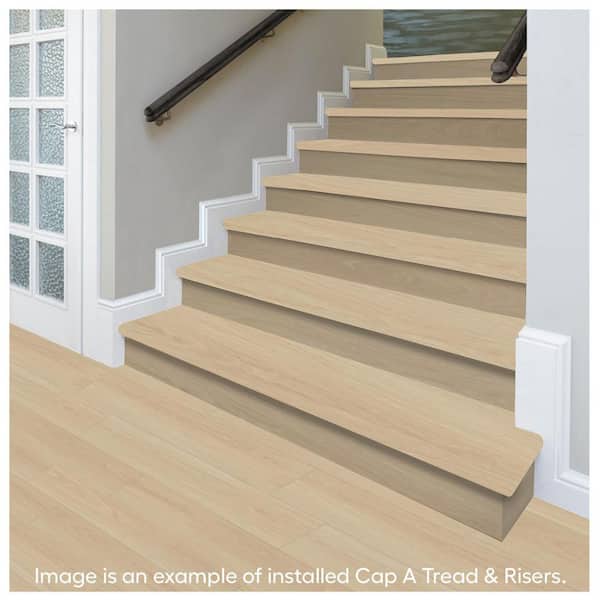 Vesinet/Ella By Ok/Bldr Pss H/Lxrs Pn 47in.Lx12.15in.Wx1.69in.T Laminate Stair Tread and Reversible Riser Kit Adhesive