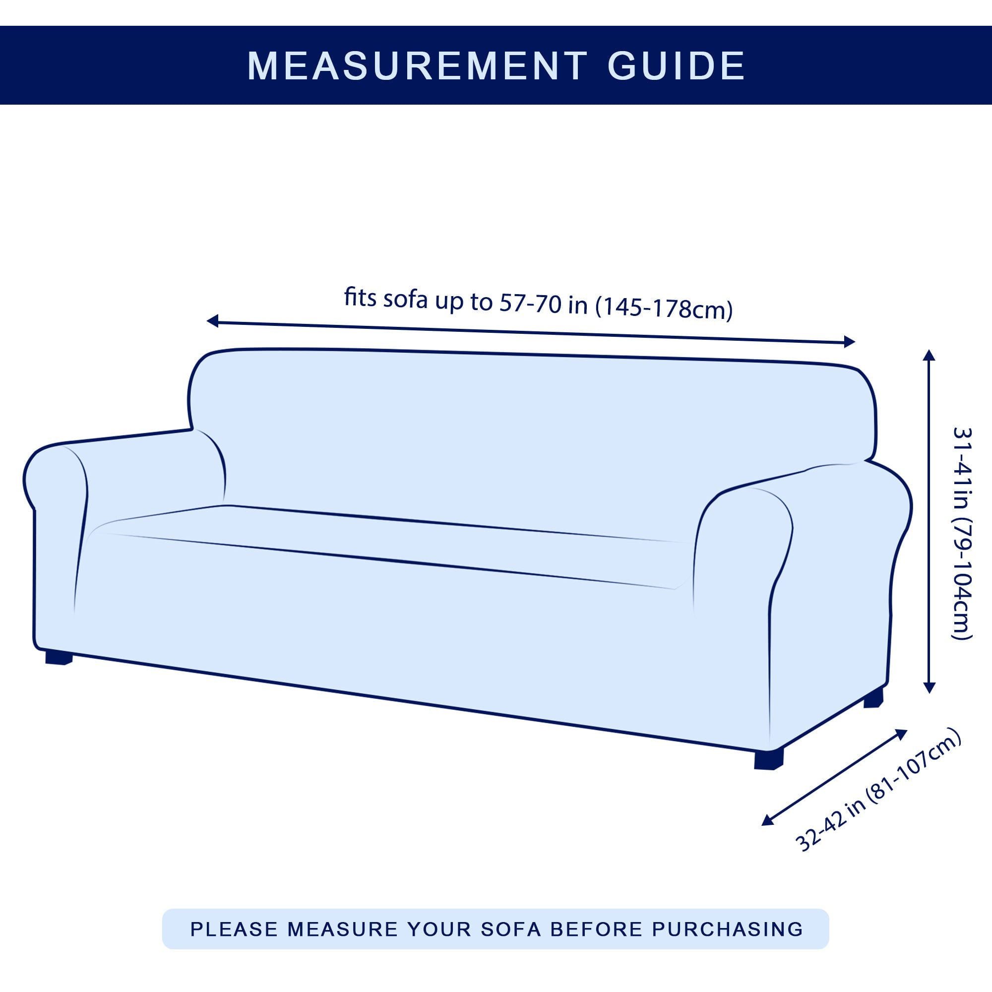 Subrtex 1-Piece Sofa Slipcover Jacquard Damask Couch Cover (Loveseat, Grayish Blue)