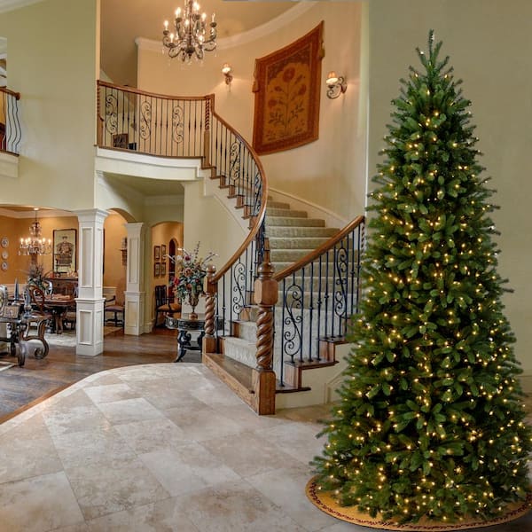 9 ft. Feel Real Jersey Frasier Fir Slim Hinged Artificial Christmas Tree with Clear Lights