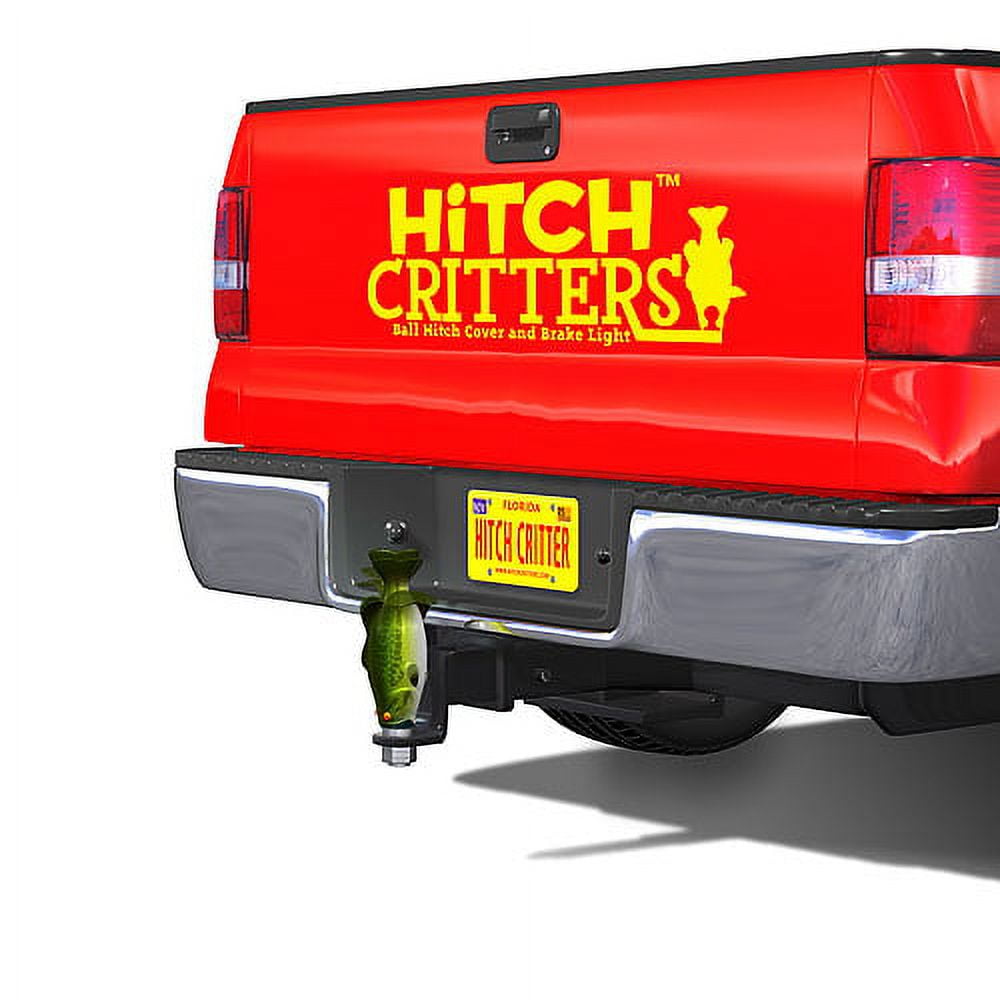 Hitch Critters Animated Ball Hitch Cover and Brake Light - Flopping Bass Black