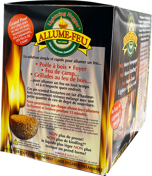 Lightning Nuggets - All Natural Fire Starters - Lightning Nugget 35 Count box with each nugget measuring 2 1/8