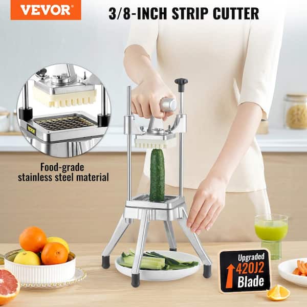 Commercial Vegetable Fruit Chopper 3/8 in. Blade Heavy Duty Professional Food Dicer, Silver