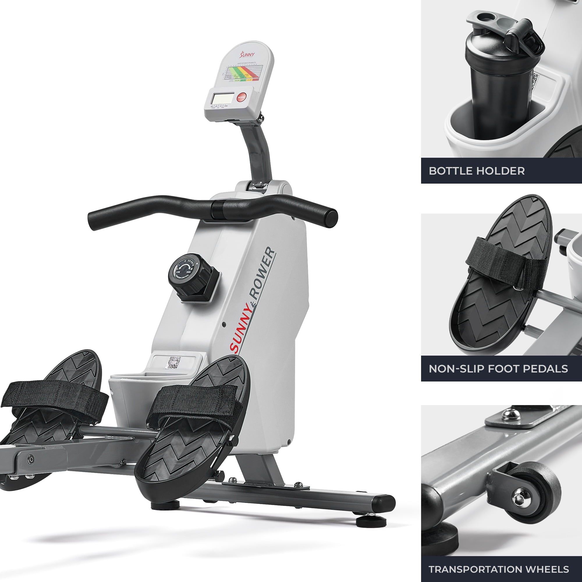 Sunny Health & Fitness SMART Compact Foldable Magnetic Rowing Machine with Bluetooth Connectivity - SF-RW521020