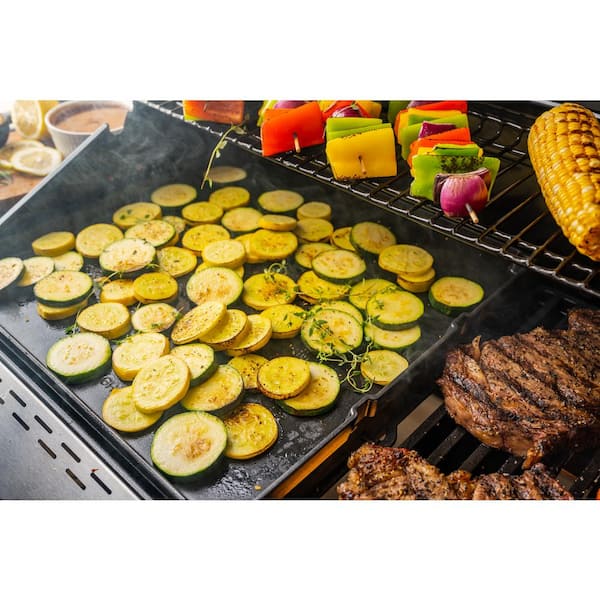 Deluxe 6-Burner Natural Gas Grill in Black with Ceramic Searing Side Burner and Gourmet Plus Cooking System