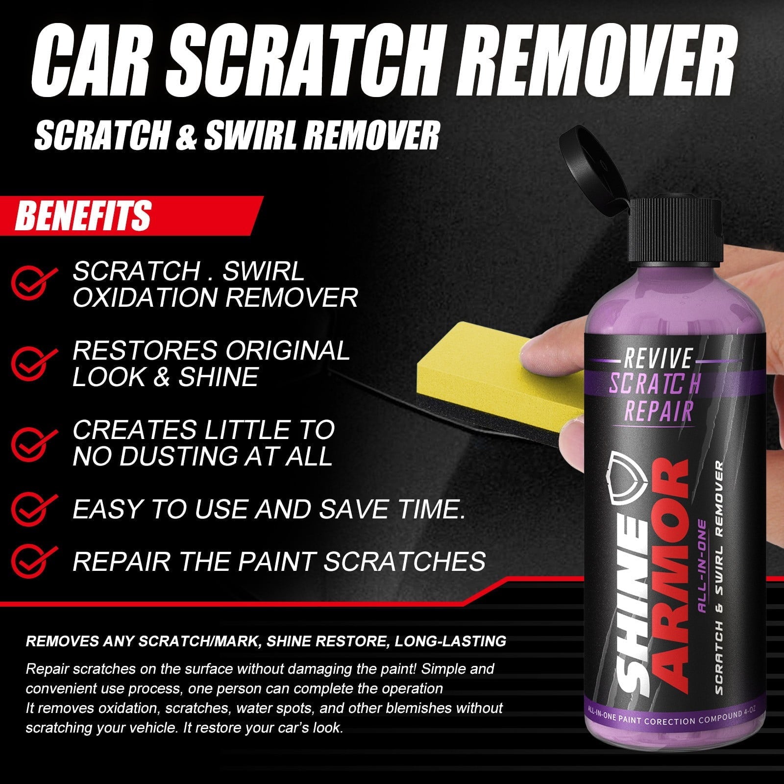 Savings Up to 65% off Car Scratch Remover - Ultimate Scratch and Swirl Remover - Repair Paint Scratches, Scratches, Water Spots! Car Polish Buffer Kit 100ml