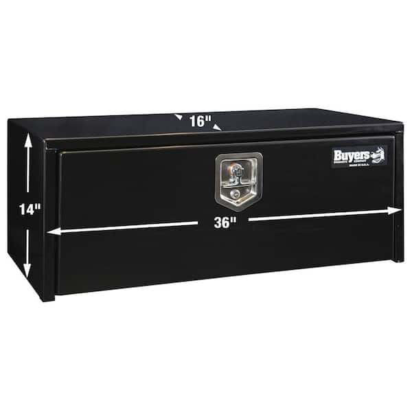 14 in. x 16 in. x 36 in. Gloss Black Steel Underbody Truck Tool Box