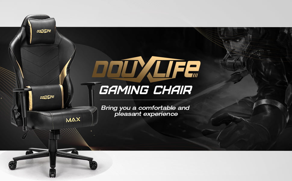 Douxlife Big&Tall Heavy Duty Gaming Chairs for Adults 400 lbs, Ergonomic Office Computer Comfy Gaming Chair, Executive Wide Seat High Back Office Chair