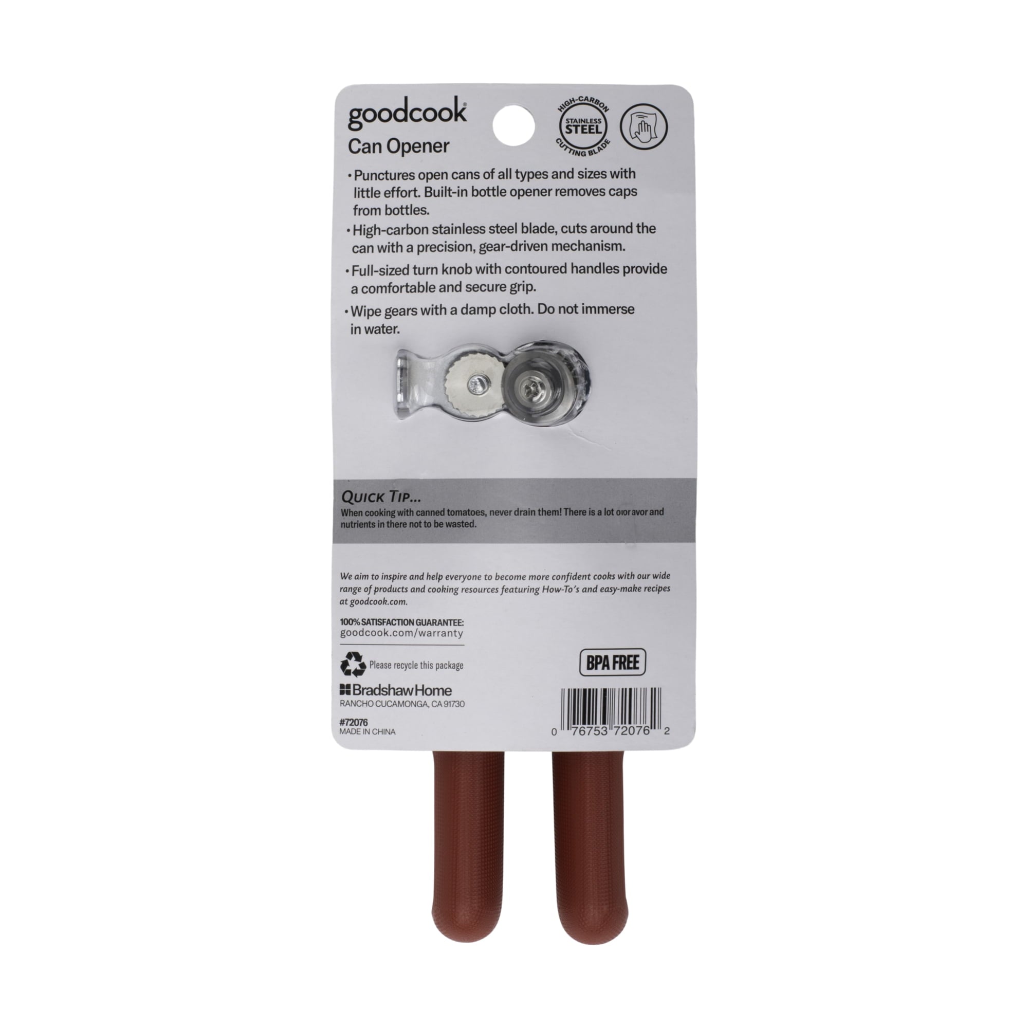 GoodCook PROfreshionals Stainless Steel Manual Can Opener, Red