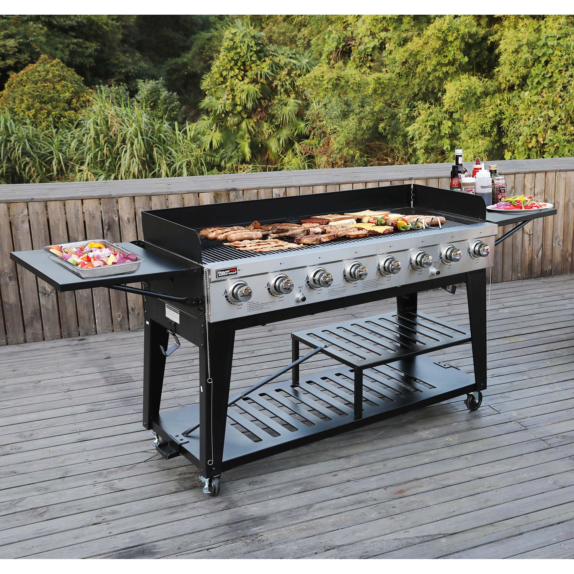 Gourmet GB8001 8-Burner BBQ Gas Propane Grill Outdoor Large Party