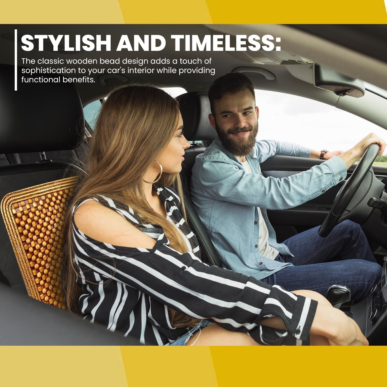 Zone Tech Natural Beaded Seat Cushion