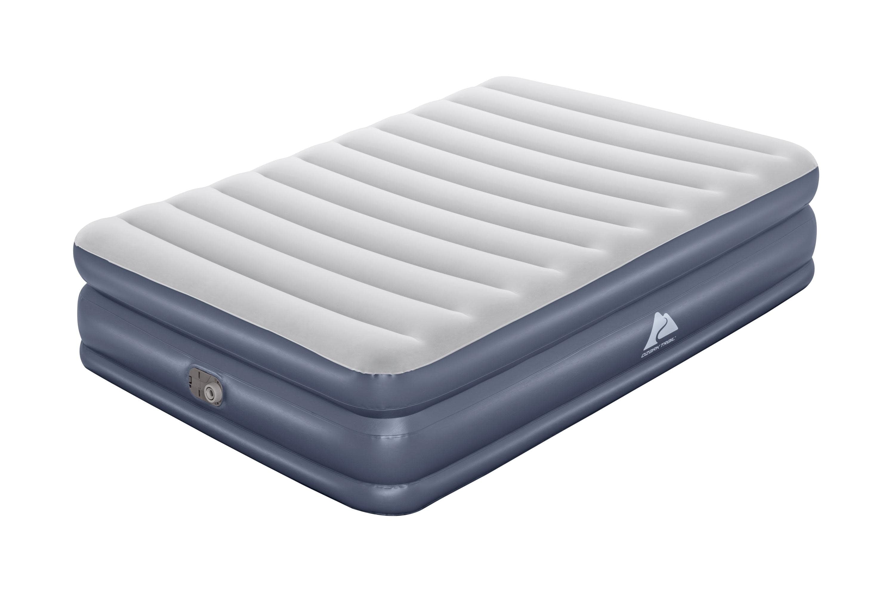 Trail Tritech QuadComfort 18in Air Mattress Antimicrobial Coating with Built-in AC Pump, Queen