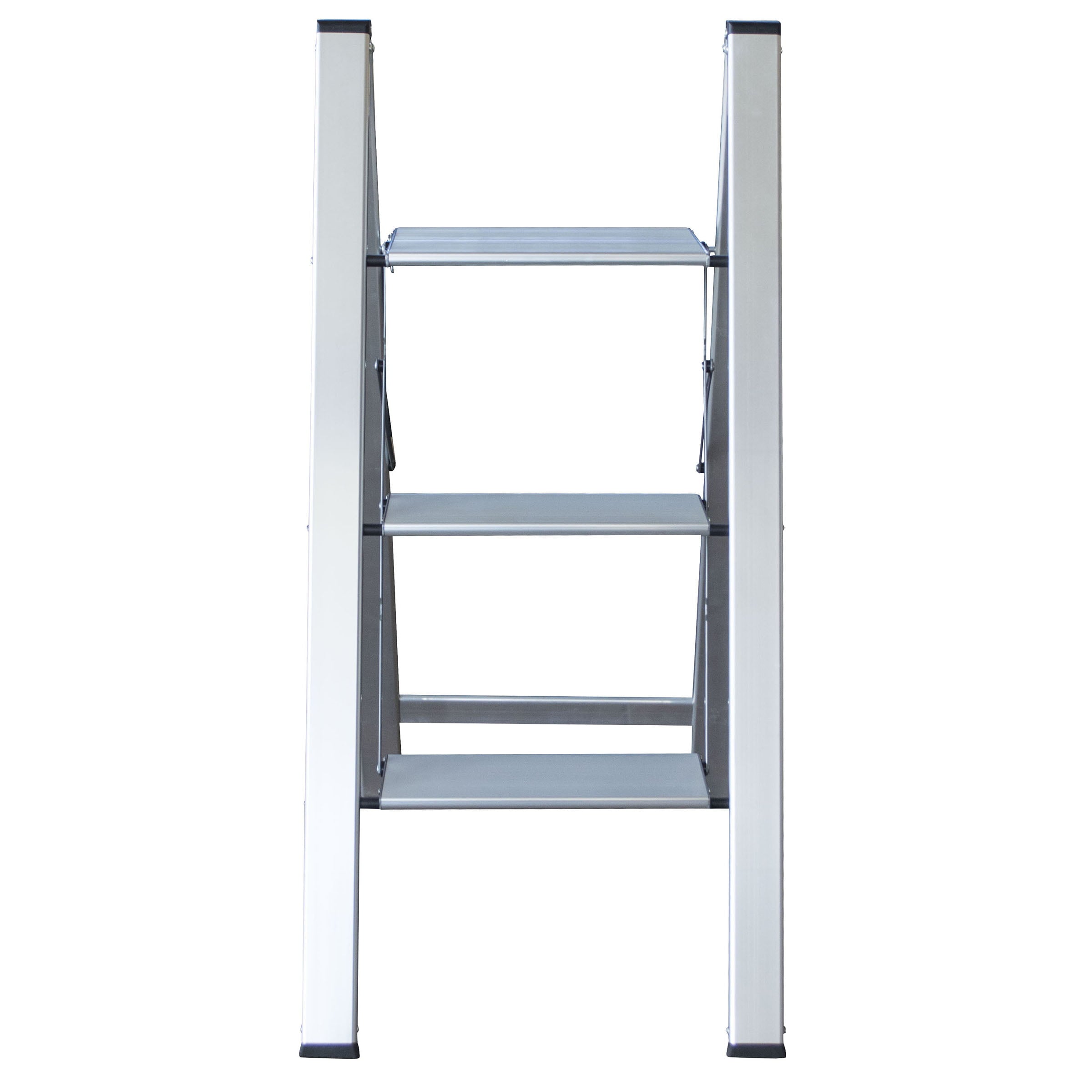 AmeriHome Ultra Slim Aluminum Three Step Folding Utility Step Ladder